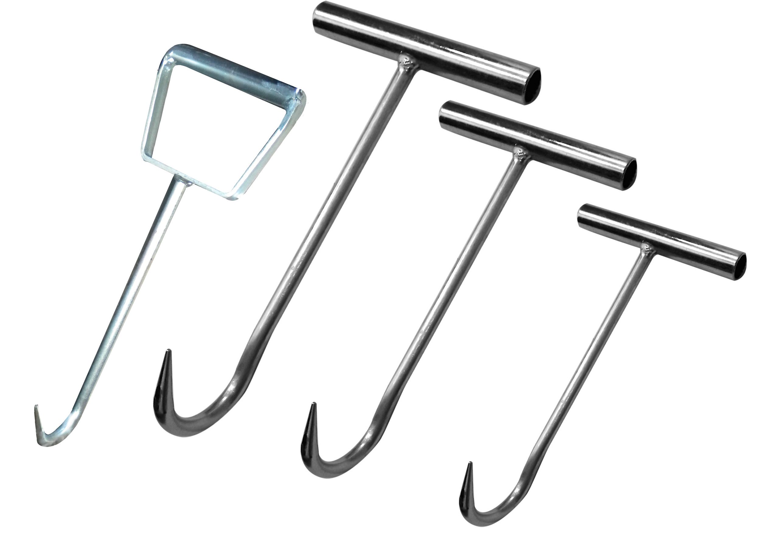Galvanised iron hook for net